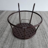 Superniu Brown Round Metal Plant Rack | Stylish & Durable | Perfect for Indoor & Outdoor Use | Ideal for Displaying Plants | Modern Design